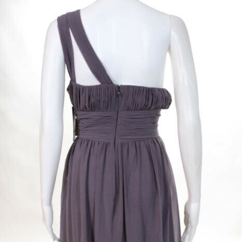 Donna Morgan Lavender Asymmetric Neck New Dress 12 - Picture 5 of 8